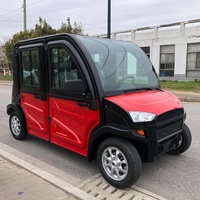 Véhicule Électrique Mini EV 4 Places Rouge Nouvelle Énergie en Promotion pour Courtes Déplacements et Patrouilles Communautaires