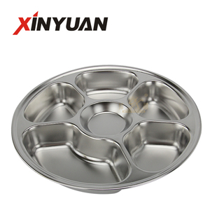 Rẻ Hơn Chất Lượng Cao Thép Không Gỉ Thali Vòng Kim Loại Tấm Thức Ăn Nhanh Khay - Product Image 3