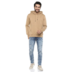Pull à capuche ample matelassé pour homme, automne et hiver, motif uni, style européen et américain - Product Image 1