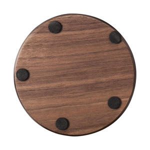 Sous-verres en bois avec support en cuir, GOH <span class=keywords><strong>DODD</strong></span> 4 pouces 8 pièces sous-verres en bois tasse sous-verre ensemble décor pour Bar cuisine maison - Product Image 4