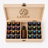 Boîte à huiles essentielles en bois personnalisée de luxe avec logo, 25 emplacements, grande capacité, étui de rangement pour aromathérapie pour flacons de 5 ml, 15 ml, 100 ml