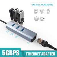 Station d'accueil USB C HUB Type C vers RJ45 Adaptateur Ethernet 1000Mbps Carte réseau USB3.0 HUB Gigabit Extension de station d'accueil 100W