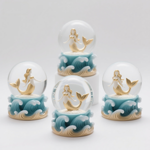 Ensemble d'ornements suspendus sirène en résine, thème océan, décoration de sapin de Noël, figurine sirène <span class=keywords><strong>miniature</strong></span>, cadeau de fêtes - Product Image 4