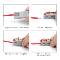 Connecteur de câblage à levier 2 entrées 2 sorties, bornier domestique pour éclairage LED, 4mm², à raccordement rapide, 32A/450V, connecteurs 2 broches