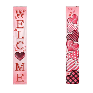 Happy Valentine's Day Polyester Door Curtain 30*180cm Festive <b>Banners</b> for Home Decor - Product Image 1