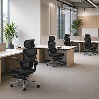 Chaise de bureau ergonomique à dossier haut en maille avec repose-pieds, appui-tête réglable, accoudoirs 3D, soutien lombaire, pivotante pour bureau à domicile