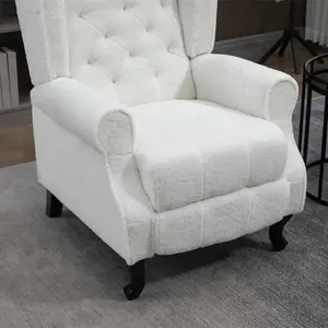 White lamb wool Manual Recliner Furniture Living Room Accent Chair For Living Room