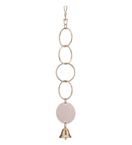 Jouet pour oiseaux en métal rond avec chaîne et clochette pour usage extérieur, design simple, accessoire durable pour animaux de compagnie - Product Image 4