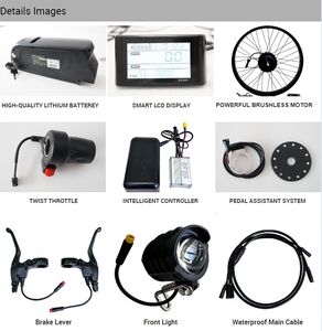 Комплект для электрического велосипеда, 250 Вт, 350 Вт, 500 Вт, 1000 Вт, новый комплект для переоборудования электровелосипеда с батареей - Product Image 2