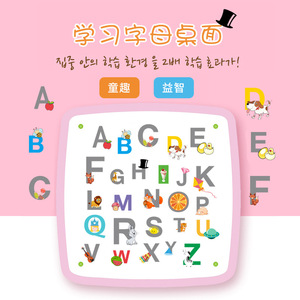 Yimei Children's Study <b>Desk</b> And Chair Set Plastic One Table Two Chairs <b>Pink</b> With Decals For Early Education School Use - Product Image 4