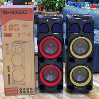 KIMISO Enceinte portable à double haut-parleur, haute puissance 80W, pour karaoké extérieur, avec double haut-parleur de 10 pouces en plastique, modèle QS-1010