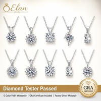 Collier en moissanite certifié GRA 1 carat couleur D VVS1, pendentif hexagonal unique en argent sterling 925, bijou haut de gamme, cadeau
