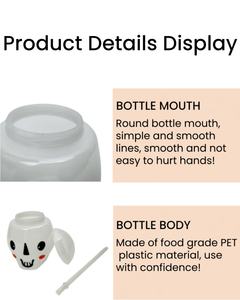 ハロウィーンパーティーの好意のためにふたとストローを備えた頭蓋骨の形をしたプラスチック飲料メガネ - Product Image 5