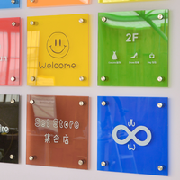 Panneau publicitaire en verre organique en acrylique imprimé sur mesure avec plaque de porte imprimée dans un cadre en aluminium