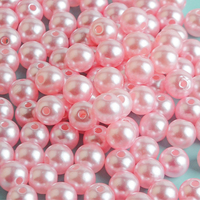 Perles Rondes en ABS de Haute Qualité, Plusieurs Couleurs, Options de 3mm à 12mm, 500g/sac, Perles Brillantes en Plastique avec Trou pour Fabrication de Bijoux