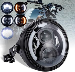 Faro LED Redondo para Motocicleta con Carcasa, Señal de Giro, DRL, Luz Alta/Baja para Harley, Honda, Suzuki, <span class=keywords><strong>Yamaha</strong></span> - Product Image 1