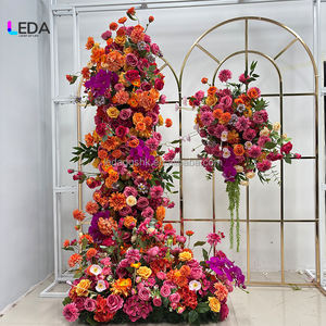 Nuevo Estilo de Camino de Mesa con Flores de Tacto Real en Combinación de Color Naranja y Rosa Intenso para Decoración de Baby Shower y Eventos - Product Image 4