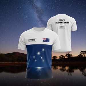 T-shirt personnalisé avec nom pour la Journée de l'Australie, drapeau australien, nuit étoilée, galaxie, croix du sud, 26 janvier - Product Image 3