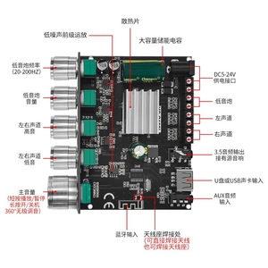 YS-S100L บอร์ดขยายเสียง 2.1 แชนเนลพร้อมระบบควบคุมเสียงเบสสำหรับระบบลำโพงในรถยนต์ที่บ้าน - Product Image 1