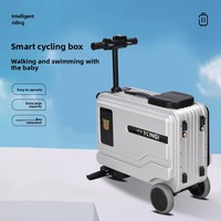 Valise trolley intelligente électrique à roulettes pivotantes en alliage d'aluminium avec serrure TSA pour adultes et enfants