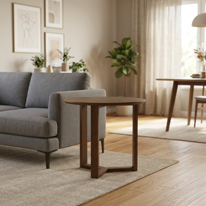 Ready Stock Nesthouz Model 131177 Durable Modern <b>Coffee</b> <b>Table</b> Rotatable Minimalist Y-Base Solid <b>Walnut</b> Finish Living Room - Product Image 1