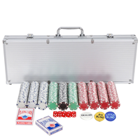 Ensemble de 500 jetons de poker, jeu de table, étui de transport en aluminium, Blackjack, Roulette