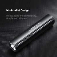 Lampe torche LED rechargeable 300 lumens, étanche IP44, en alliage d'aluminium, lumière du jour 6000K, intensité réglable, mode SOS, portable pour le camping et la randonnée