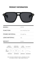 Nouvel Arrivage Tendance Classique 34100 – Lunettes de Soleil Carrées Style Urbain Rétro à Double Pont