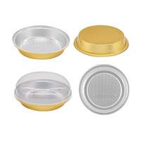 Boîtes de papier d'aluminium jetables en aluminium doré Petit récipient à tarte rond Tasse en aluminium pour dessert individuel