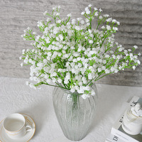 Bunga Baby Breath Buatan Berkualitas Tinggi, Buket Gypsophila Putih untuk Dekorasi Pernikahan, Bunga dengan Sentuhan Alami