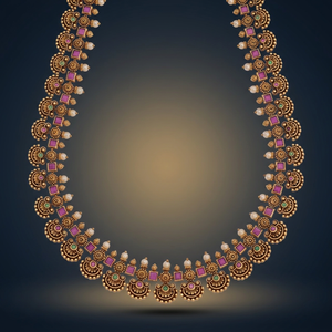 Antique Style Fashion Geometric Beaded Wedding <b>Necklace</b> for Women Zinc Alloy Long 186939 - Product Image 2