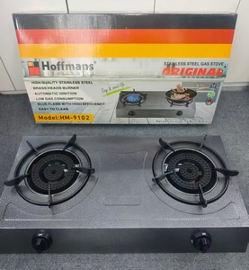 아프리카 내구성 강한 스테인리스 스틸 LPG 가스 오븐 스토브 <span class=keywords><strong>2</strong></span>구 시스템 자동 점화 황동 헤드 블루 불꽃 - Product Image 1