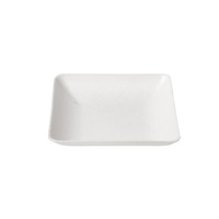 Assiette de dégustation biodégradable jetable en bagasse de canne à sucre, forme carrée mini, pour finger foods