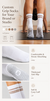 Chaussettes de Pilates personnalisées antidérapantes, broderie blanche avec logo, chaussettes de sport