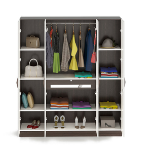 Armario de 4 puertas Bluewud Andrie con cajón Diseño minimalista de color wengué para sala de estar y villas (personalización disponible) - Product Image 5