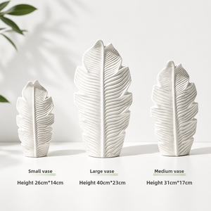 Vaso in Ceramica a Forma <span class=keywords><strong>di</strong></span> Foglia Stile Nordico Qianrui, Moderno e Semplice, Fatto a Mano, Creativo, Vaso da Tavolo per Decorazione Casa - Product Image 2