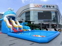 Toboggans aquatiques gonflables de qualité commerciale pour enfants et adultes 18ft Tropical fiesta breeze