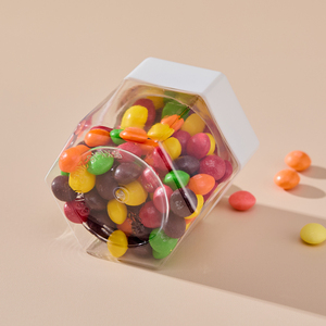 6 Oz 180Ml Hình Lục Giác Đồ Ăn Nhẹ Mật Ong Nhựa Jar Lưu Trữ Trong Suốt Jar Với Nắp Kín Các Loại Hạt Kẹo Sôcôla Hình Lục Giác Pet Jar - Product Image 2