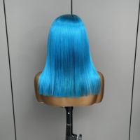 Perruque Bob Courte Droite en Cheveux Humains Remy Vietnamiens Colorés pour Femmes, Idéale pour Fêtes et Maquillage, 10 Pouces