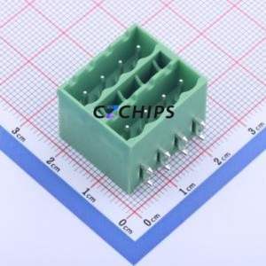 KF2EDGKRCH-5.0-2*4P Plug-in Terminal Block Bent Lead Through Hole,P=5mm Board-to-Board / Socket Closed 5mm Green Right Angle - Product Image 1