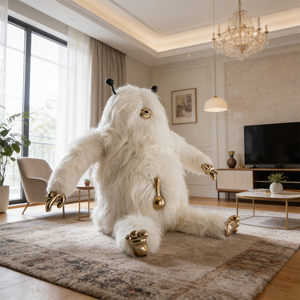 Sillón Individual Moderno de Peluche con Forma de Animal, Asiento de Lectura de Tela Peluda, Decorativo para Dormitorio, Estilo Animal Divertido, Sillones de Peluche - Product Image 3