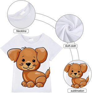 Tshirts pour enfants par sublimation pour garçons Tshirt fille vierge pour t-shirt sublimé 100% polyester coton impression logo personnalisé - Product Image 5