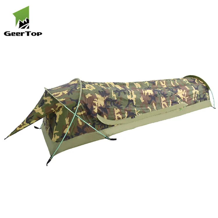 One person portable outdoor camping camouflage swag camping tent outdoor waterproofing