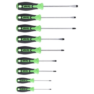 Professional <b>Screwdriver</b> Set 9pcs Cross Phillips Chrome Vanadium Steel Anti-Slip Handle Industrial Grade - Product Image 3