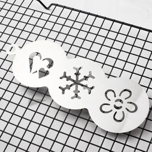 ลายฉลุโลหะลาเต้สำหรับตกแต่งเค้กที่ปัดฝุ่นกาแฟแม่แบบสำหรับศิลปะการตกแต่งตามสั่ง - Product Image 2