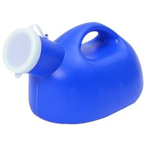 Urinoir pour hommes de 2000 ml avec couvercle, en plastique épais, ovale, pour usage domestique, pour personnes âgées et patients alités - Product Image 2