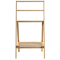Étagère à couvertures en bambou multifonctionnelle, support décoratif pour couvertures et édredons avec étagère de rangement