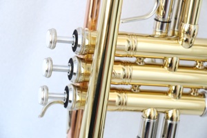 Trompeta de Latón Lacado en Oro de Buena Calidad al por Mayor, Instrumento Musical Económico - Product Image 3