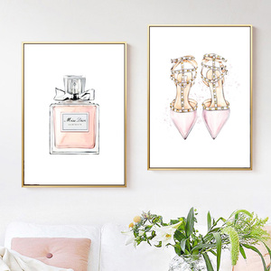 Peinture sur toile murale avec motif de fille de ballet, parfum parisien, chaussures à rivets, affiches et impressions nordiques, images murales pour la décoration du salon - Product Image 1
