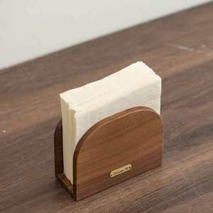 Solid Wood <b>Standing</b> Tissue Holder <b>Fan</b> Shaped Corner Natural Color Modern Minimalist Design For Restaurants Cafes - Product Image 2